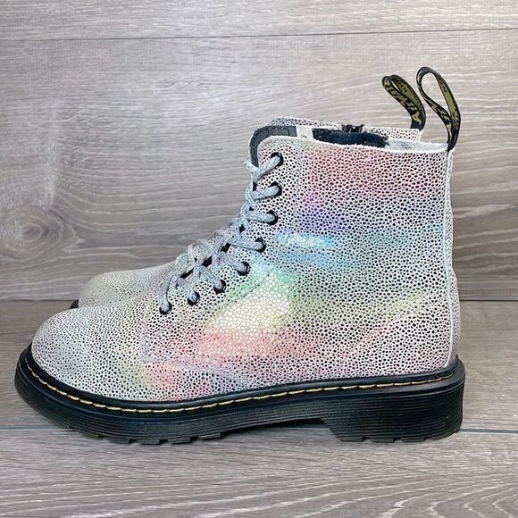 Dr Martens 1460 Pascal Iridescent Leather 8-Eye Women’s Sz 5 Rainbow Boots - Picture 3 of 13